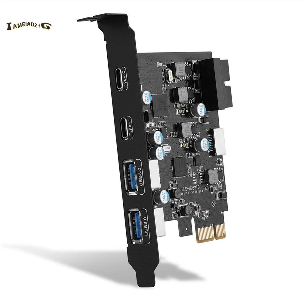 [Quality T]ULS-6210 การ์ด USB PCIe 6 พอร์ต PCIe Express to Type C(2), การ์ดขยาย USB Type-A(2)