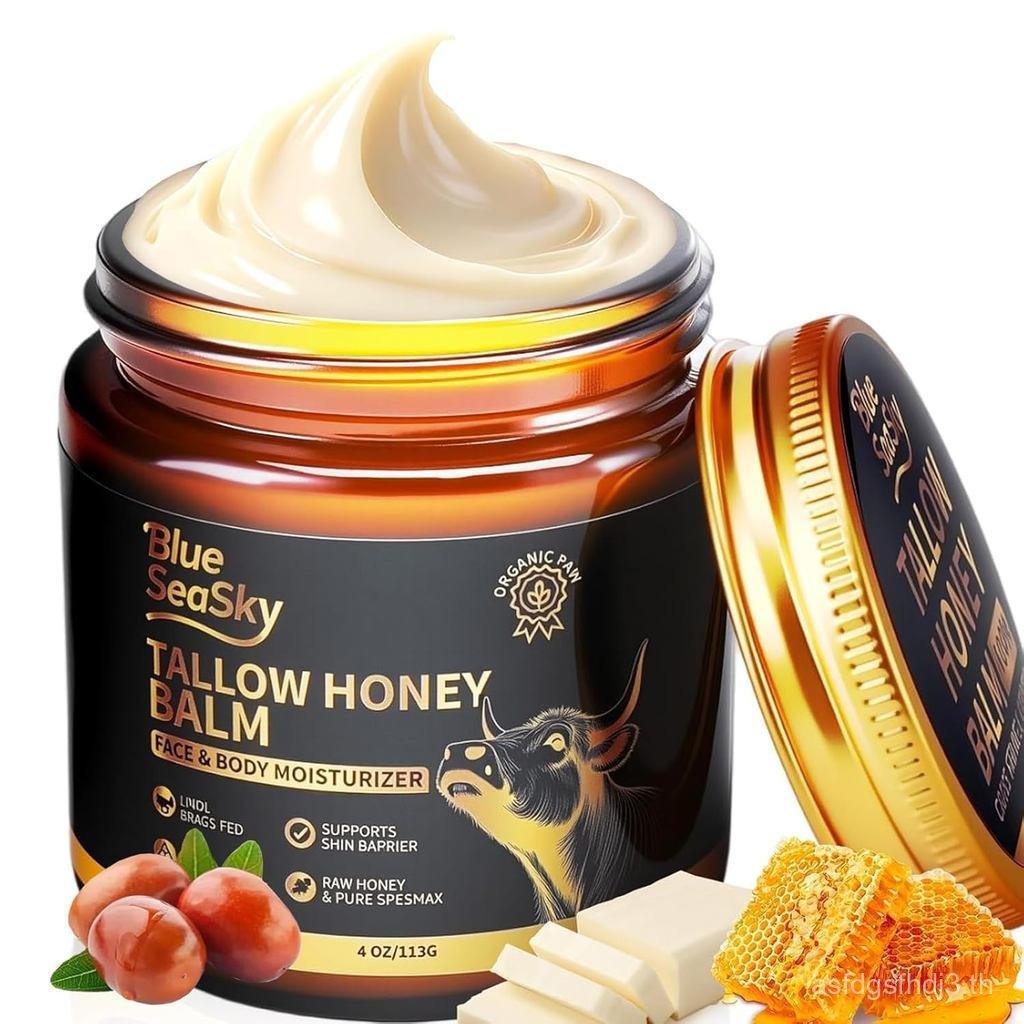 อัพเกรด BeefTallowforHandmadeWhippedOrganicGrass-FedTallowandHoneyBalmforEcea&Moisturizer,Non-Mavent