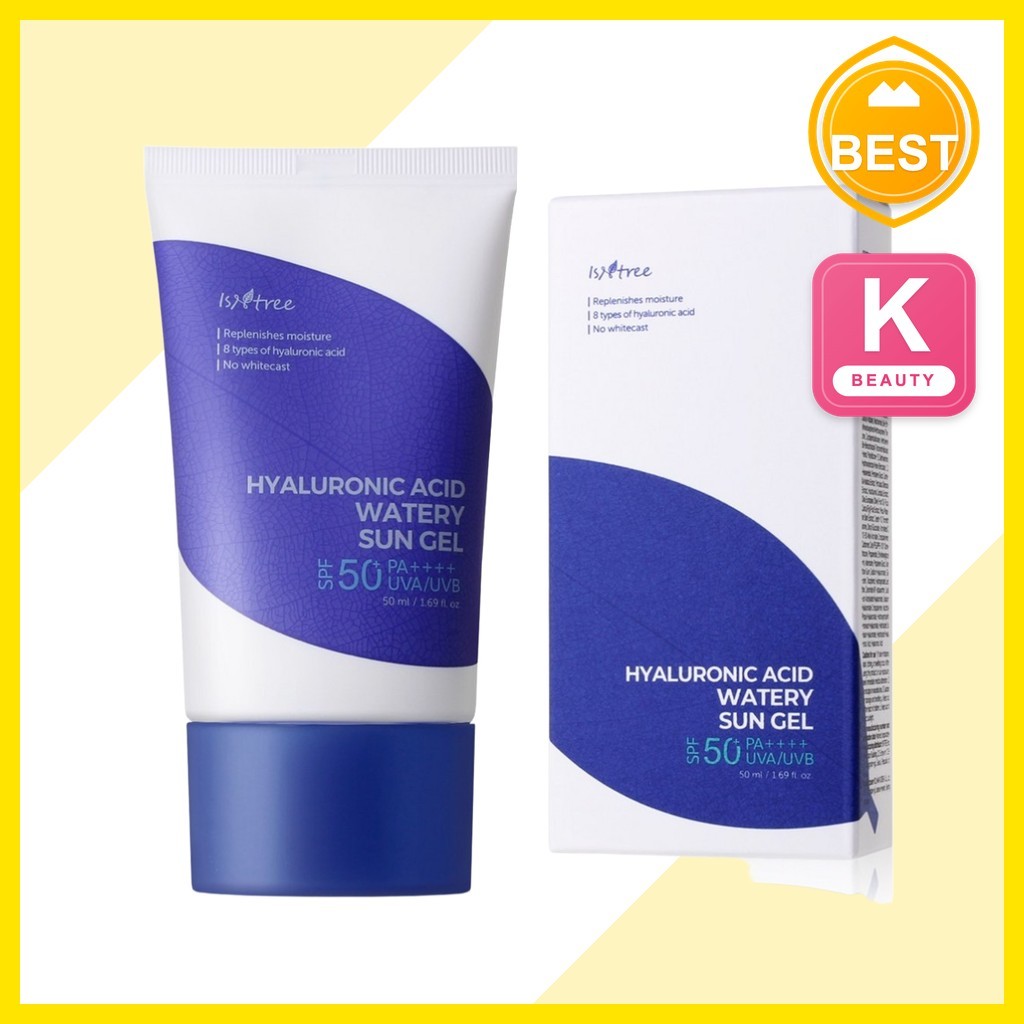 [isntree] Hyaluronic Acid Watery Sun Gel, SPF50+ PA++++, 50ml, 1pc / Korean Sunscreen SPF50 / Lightw