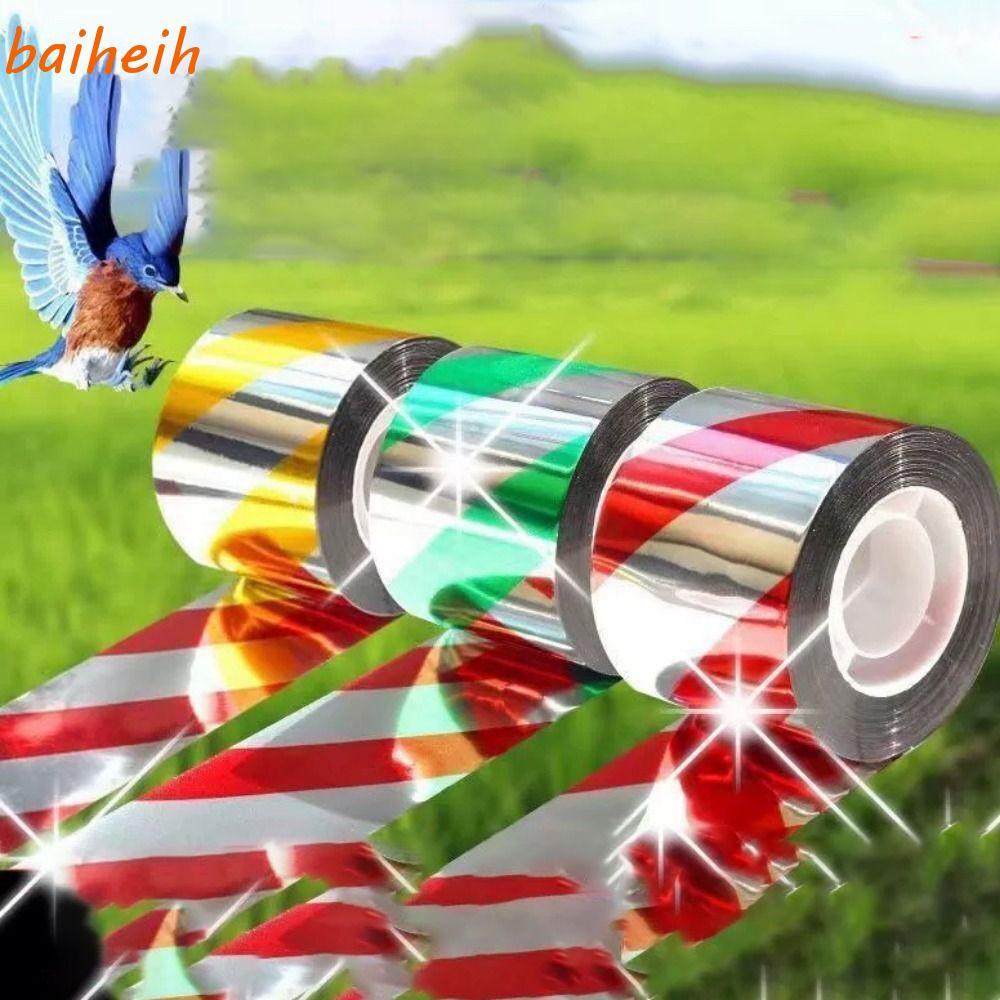 BAIHEIH 50M/100M/300M เทปกันนก,กระพริบแขวนสองด้านสะท้อนแสงไล่นก,Creative อเนกประสงค์กาวฟรีBird Scareเทปสัตว์เล็ก