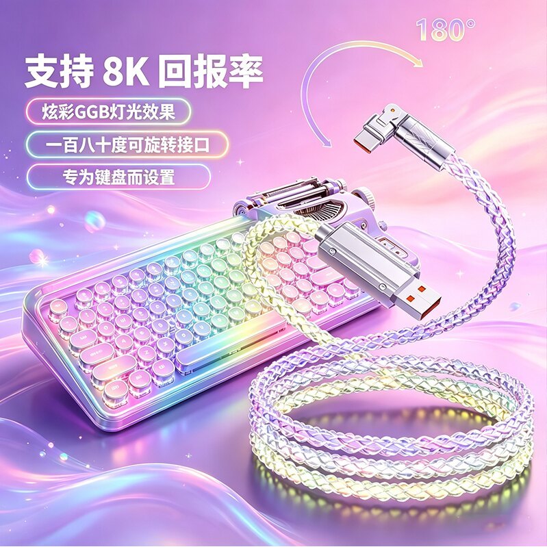 [ประหยัดสุดๆ] RGB Luminous Keyboard Cable for Use จาก Ace68/60 Gaming Magnetic Axis Keyboard Cable 8