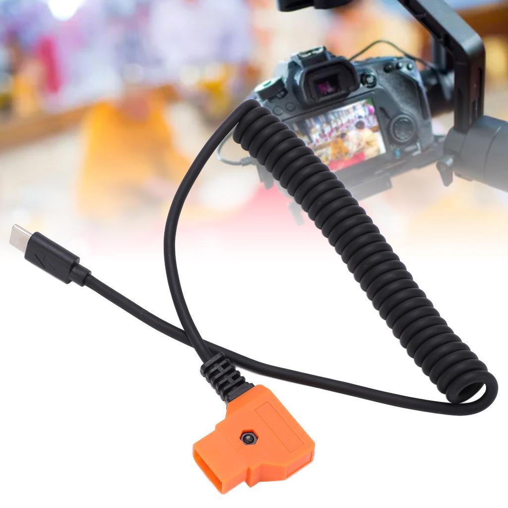 Ruba888 Nathe USB C ถึง D Tap Power Cable 13 8-35 4in ฤดูใบไม้ผลิที่มีความยืดหยุ่นสําหรับกล้องดิจิตอ