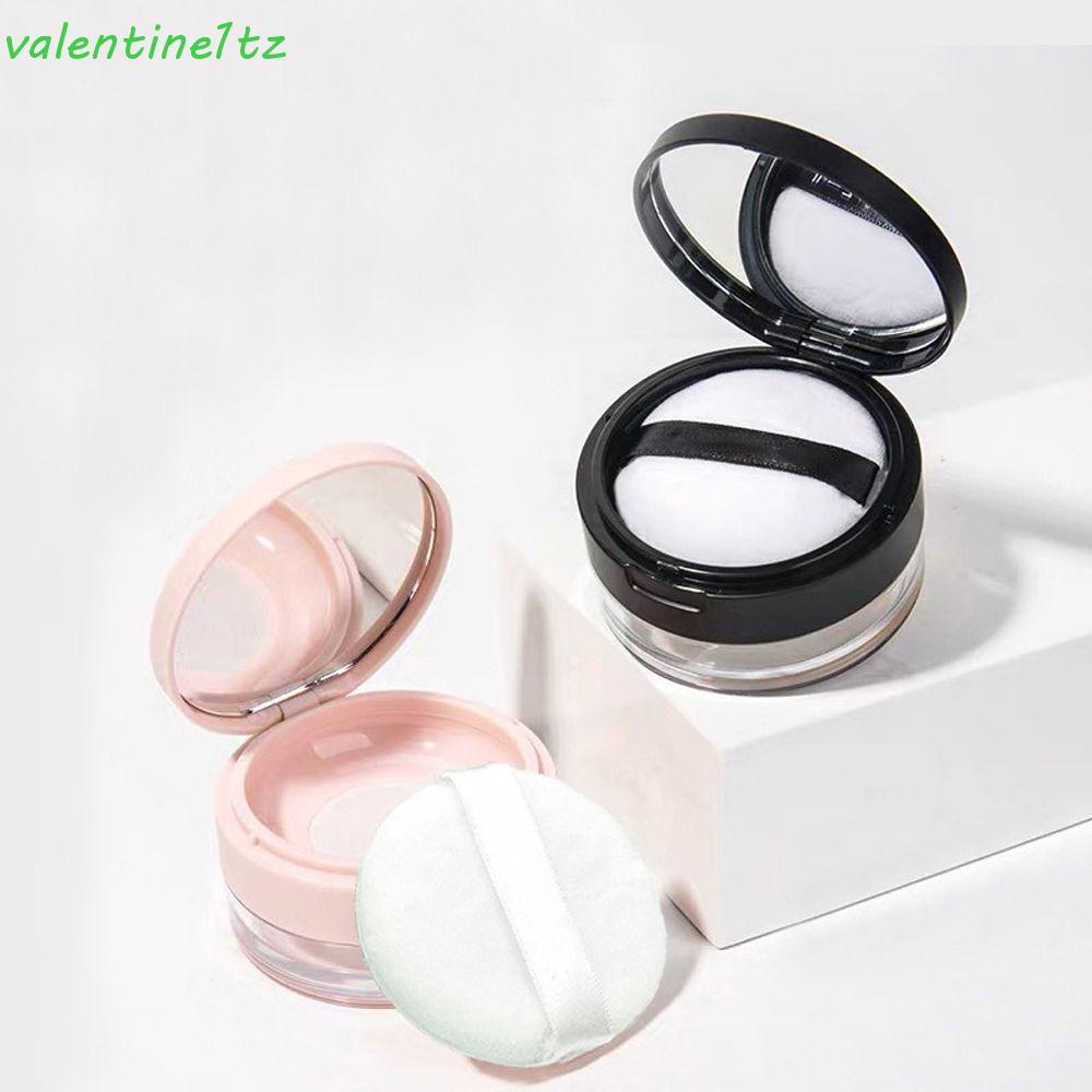 YOGIC หม้อแป้งฝุ่นตะแกรงกระจกโปร่งใสรอบที่ยอดเยี่ยม DIY ใสพร้อมพัฟสีดําขวดแต่งหน้าสําหรับเดินทาง
