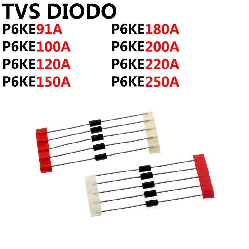10PCS P6KE91A P6KE100A P6KE120A P6KE150A P6KE180A P6KE200A P6KE220A P6KE250A ขายส่งทีวีS ไดโอดทรานซิ