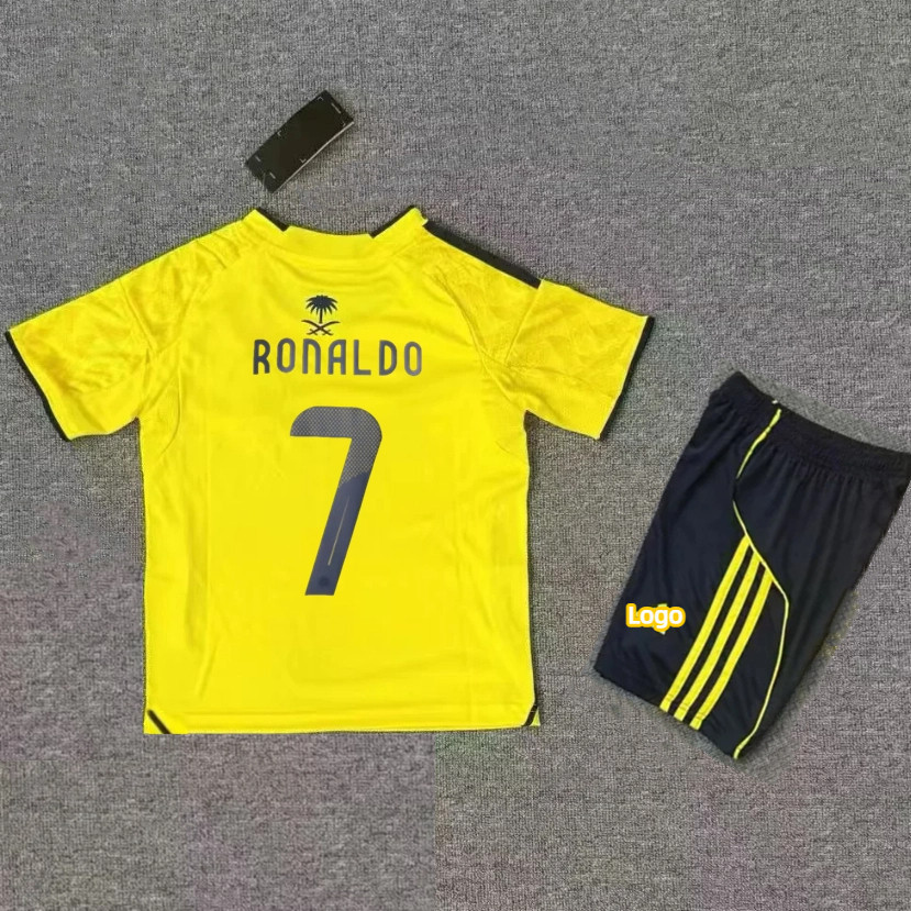 ชุดเสื้อฟุตบอลเด็ก2025/26 RONALDO Al-Nassr home ชุด X1PH