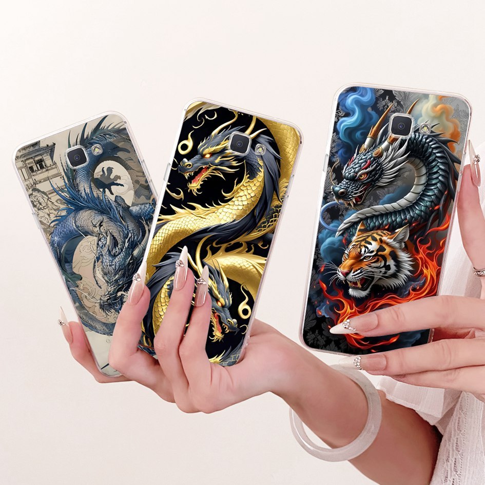 สําหรับ Samsung Galaxy J5 Prime On5 2016 กรณี G570 G570Y G570F Cool Dragon Tiger Lion ทาสีนุ่มสําหรั