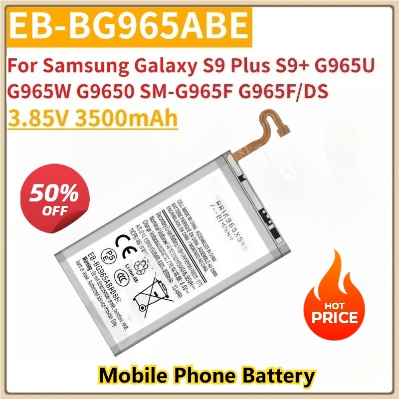 ใหม่เปลี่ยนแบตเตอรี่โทรศัพท์ EB-BG965ABE 3.85V 3500mAh สําหรับ Samsung Galaxy S9 Plus S9 + G965U G96