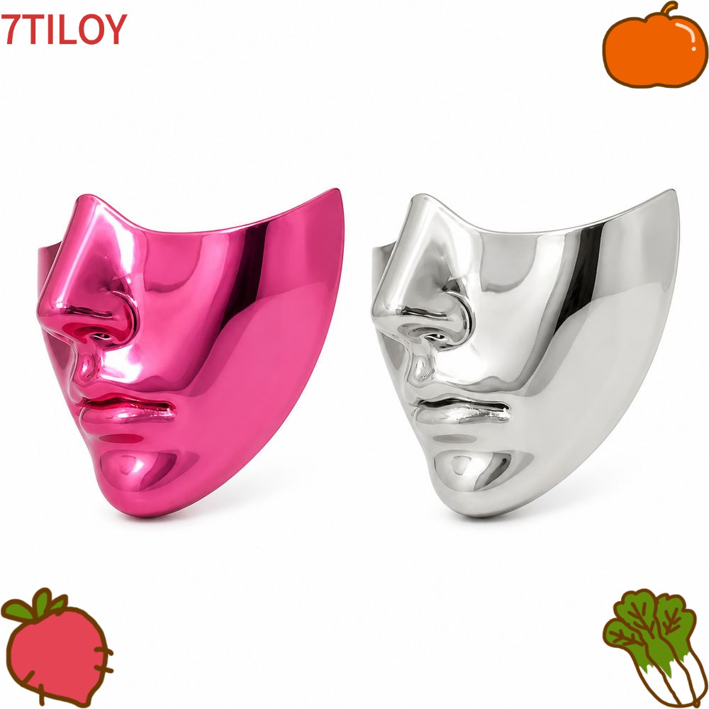 7TILOYSHOP Half Face , Sculpted Fit Lightweight Shell คอสเพลย์ใบหน้า, แฟชั่น Smooth Edges Glossy Mas