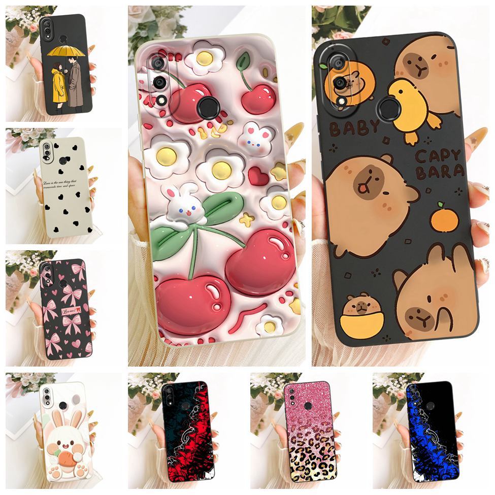 สําหรับ Huawei JKM-LX1 JKM-LX2 JKM-LX3 สําหรับ Huawei Y9 2019 ปลอกแมวน่ารักแฟชั่นหรูหรารักตลกทาสีซิล