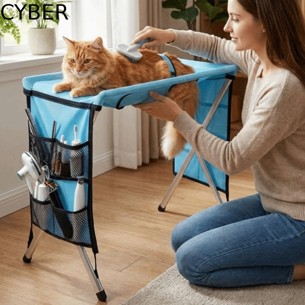 CYBER Pet Grooming Hammock, Folding Quick Drying Dog Grooming Table, Pet Bathing Rack Anti-Scratch A