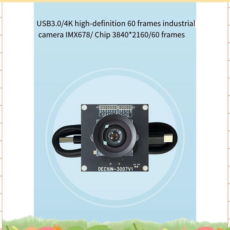IMX678 8MP 4K HD 60fps USB3.0 โมดูลกล้องกล้องอุตสาหกรรม Protocol รองรับ Face Recognition 77.9 องศา
