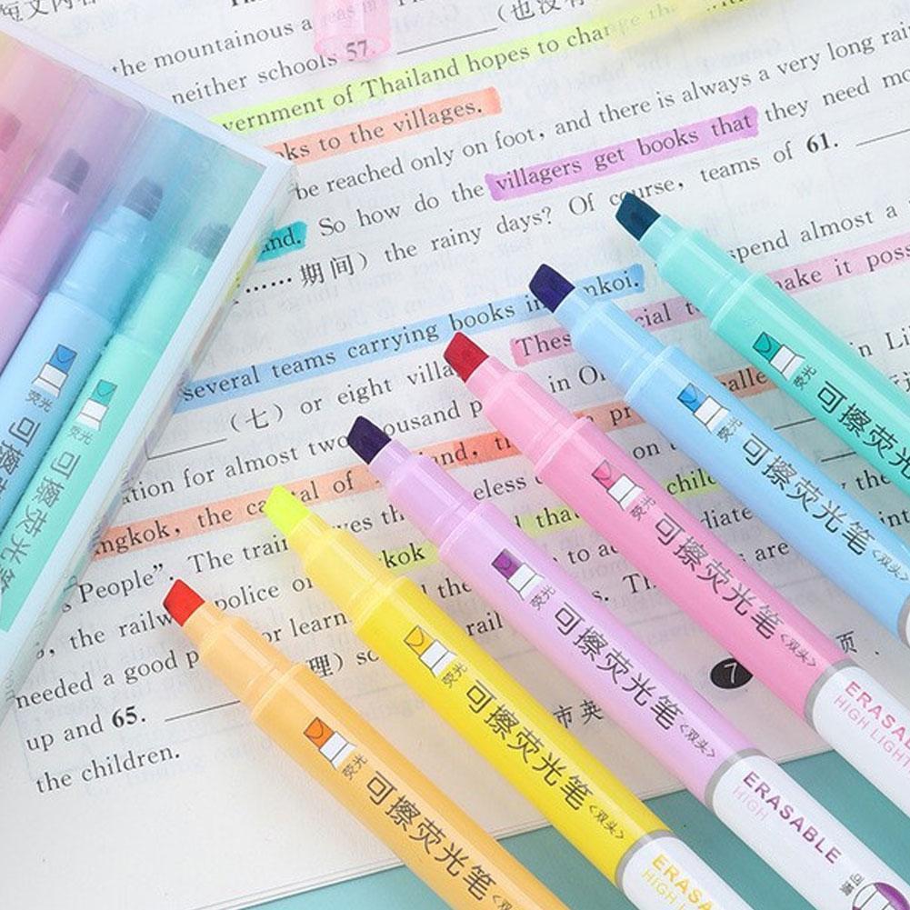 Erasable Highlighters ชุดสําหรับ Journal Note ถ่ายภาพกระเป๋า Pvc K7v0