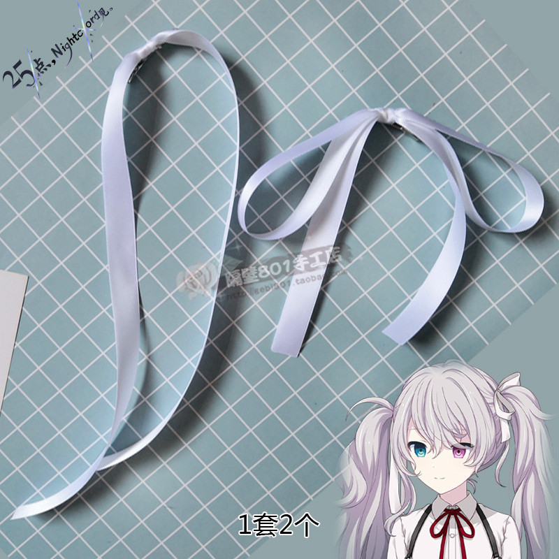 Project SEKAI Akiyama Mizuki Black‑White Bow Nightcord at 25:00 Miku Cosplay Headwear Hair Accessori
