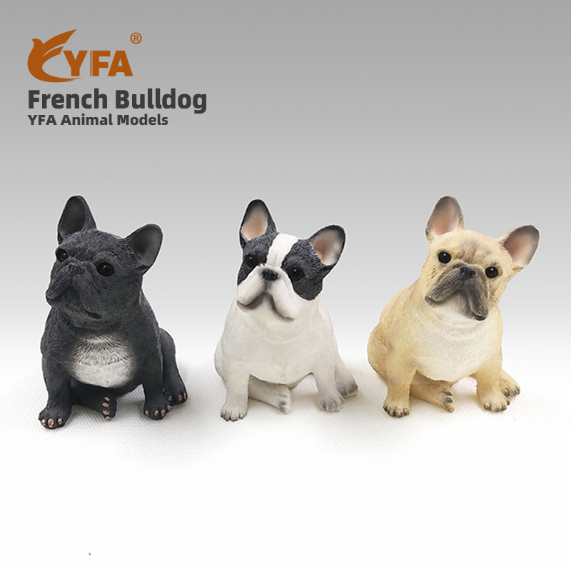 Jijiamei YFA Mini French Bulldog จําลองสุนัขรุ่น French Bulldog ตกแต่งรถ French Bulldog เรซิ่นหัตถกร