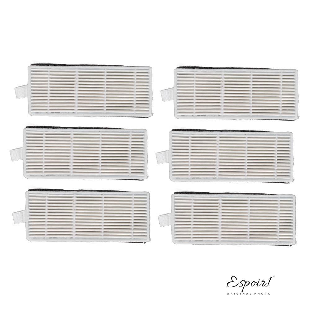 ESPOIR 6PCS Sweeper Filter Replacement,กรองหน้าจอง่ายเปลี่ยนเครื่องดูดฝุ่น,สีขาวABSฟองน้ําดึงTabหุ่น