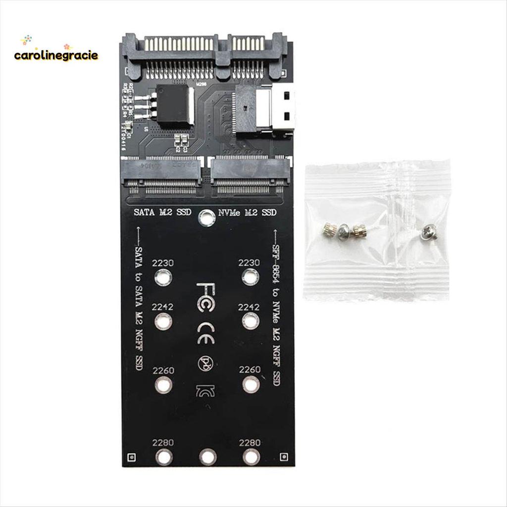M2 SSD อะแดปเตอร์ M.2 SATA Ngff SSD เป็น SATA + M2 NVME SSD เป็น SFF-8654 Converter SATA เป็น M2 การ