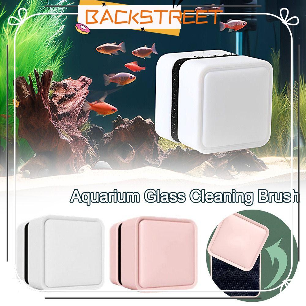 BACKSTREET Aquarium Cleaner, Mini Magnetic Aquarium Glass Cleaner Brush, Scratch-proof Square Glass 