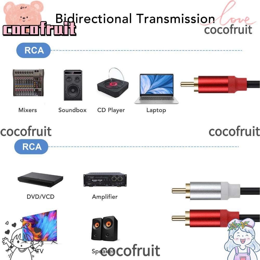 COCOFRUIT 2PCS สายสัญญาณเสียงชายกับชาย, 1 ชาย RCA ถึง 2 ชาย RCA 11.8in RCA Y Splitter สาย, Plug and 