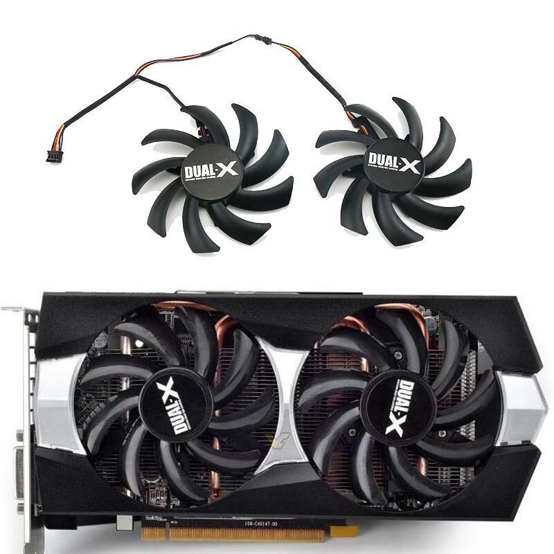 [อุปกรณ์ระบายความร้อน] Sapphire R9 370X/R9 380/R9 280/HD7850/R9 285 พัดลมระบายความร้อนการ์ดกราฟิก