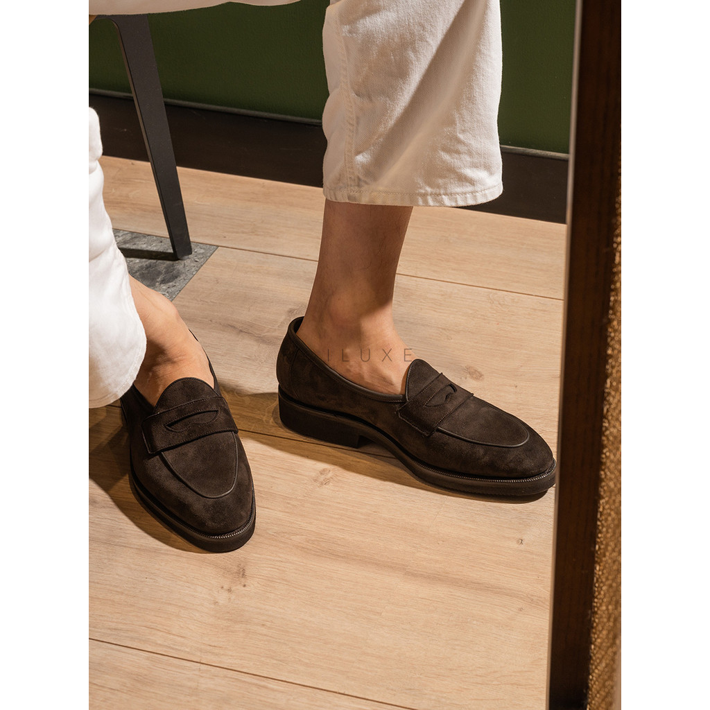 Oc Tenth Elk-Millot ในประเทศ Handmade Goodyear Penny Loafer รองเท้าหนังผู้ชาย Penny Loafer