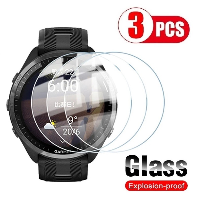 1‐3PCS 9H HD ป้องกันฟิล์มกระจกนิรภัยสําหรับ Garmin Forerunner 255 255M 265 265S 965 955 Solar 245 เพ