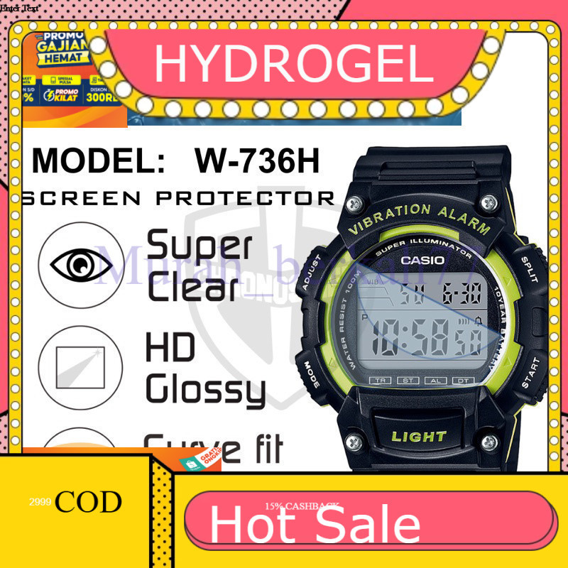 HYDROGEL Anti-Scratch Casio W736H W-736H นาฬิกาไฮโดรเจล
