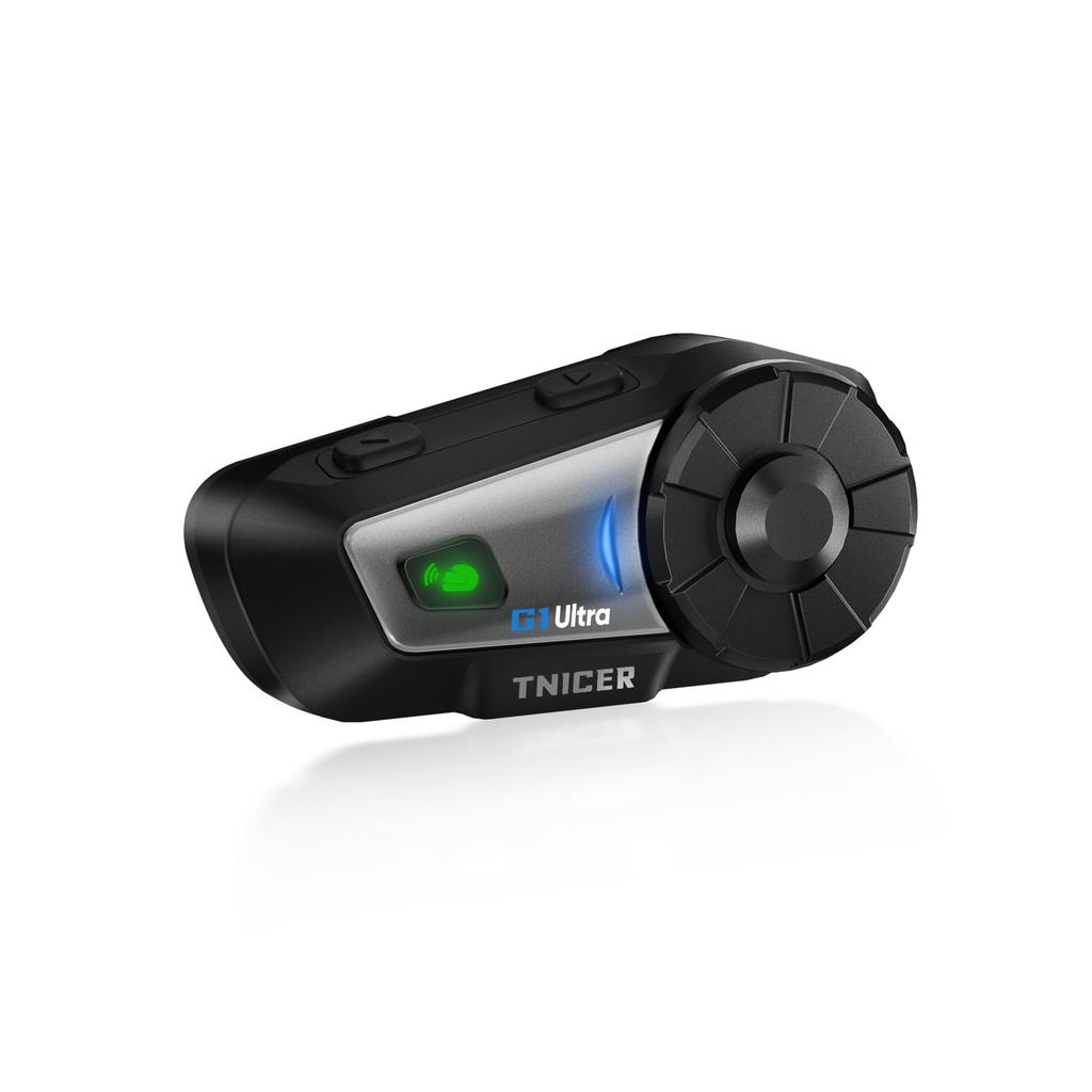 TNICER Motorcycle Inter G1 Ultra Bluetooth 5.2 Dual Chip Music and Call Functionality 8-Person Mesh 