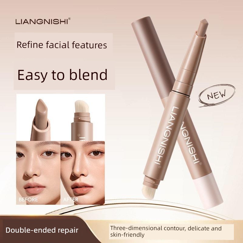 contour stick คอนทัวร์หน้า Double-Headed Face Repair Stick ธรรมชาติสามมิติการปรับเปลี่ยน Contour จมู