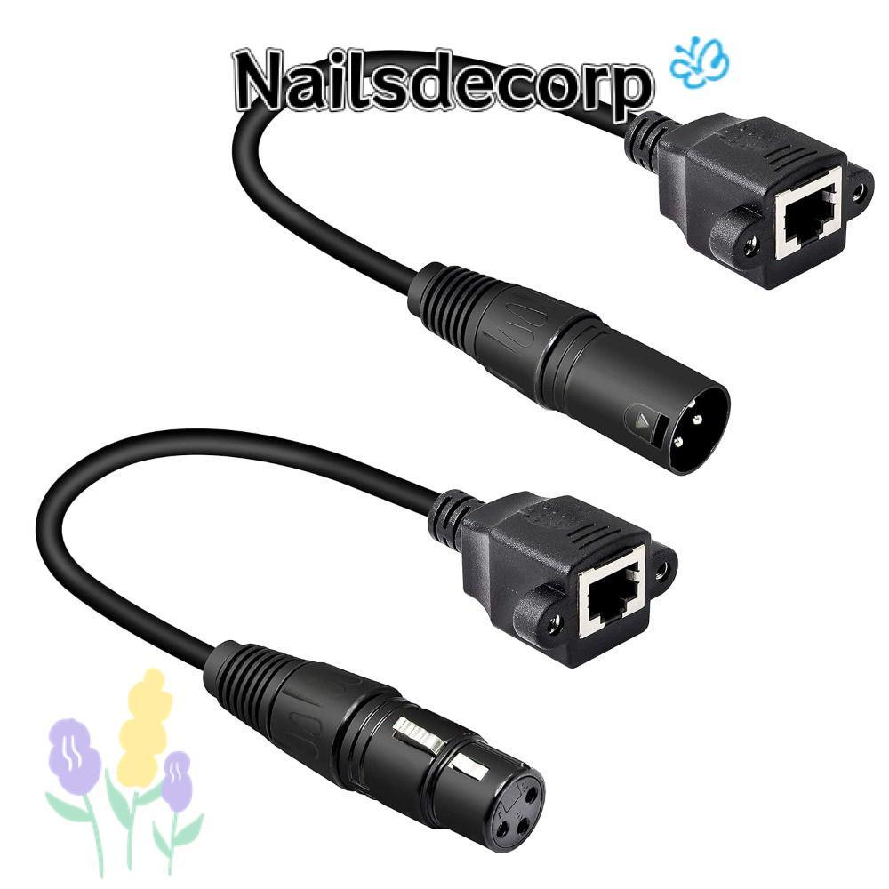 NAILS XLR 3pin To RJ45 สายอะแดปเตอร์, 30 ซม.หญิงชาย RJ45 Connector, 2025 ABS อเนกประสงค์ทนทานสายต่อส