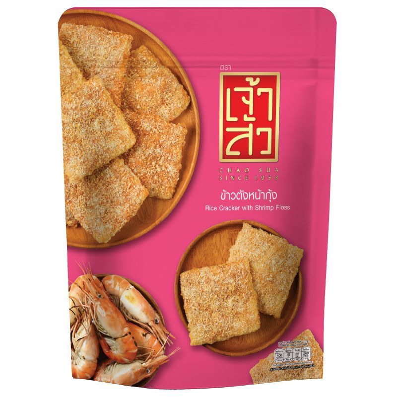 เจ้าสัวข้าวตังหน้ากุ้ง 80กรัม Chao Sua Rice Cracker with Shrimp Floss 80g. [หมายเลขบาร์โค้ด 8852240010828]
