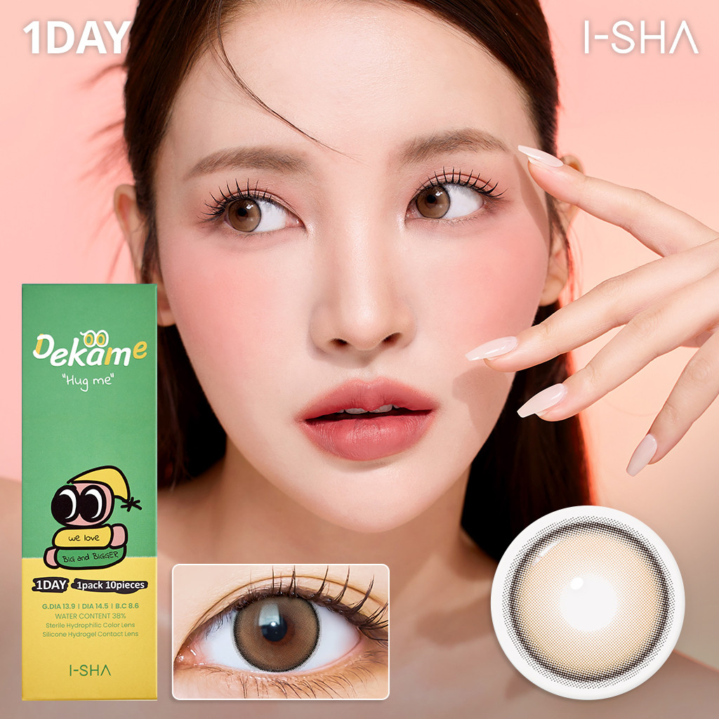 I-SHA Dekame Hug Me Brown คอนแทคเลนส์เกาหลี รายวัน มีค่าสายตา 10P