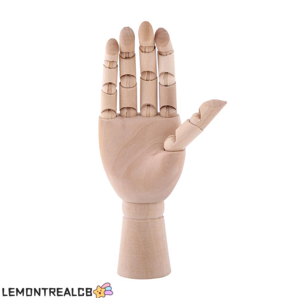 LEMONTREALCB 1 ชิ้นไม้รุ่น, นิ้วที่สามารถเคลื่อนย้ายแบบยืดหยุ่นไม้โทน Mannequin Hand, Gesture Study 