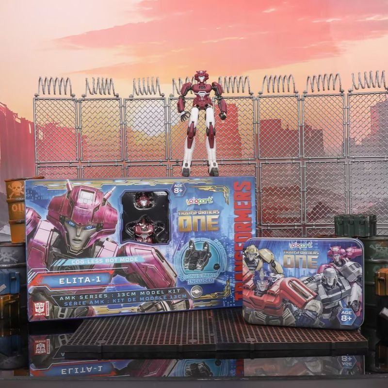 Transformers Origin Movie Elita Tin Box Assembled Model Figure Toy Tin Box
