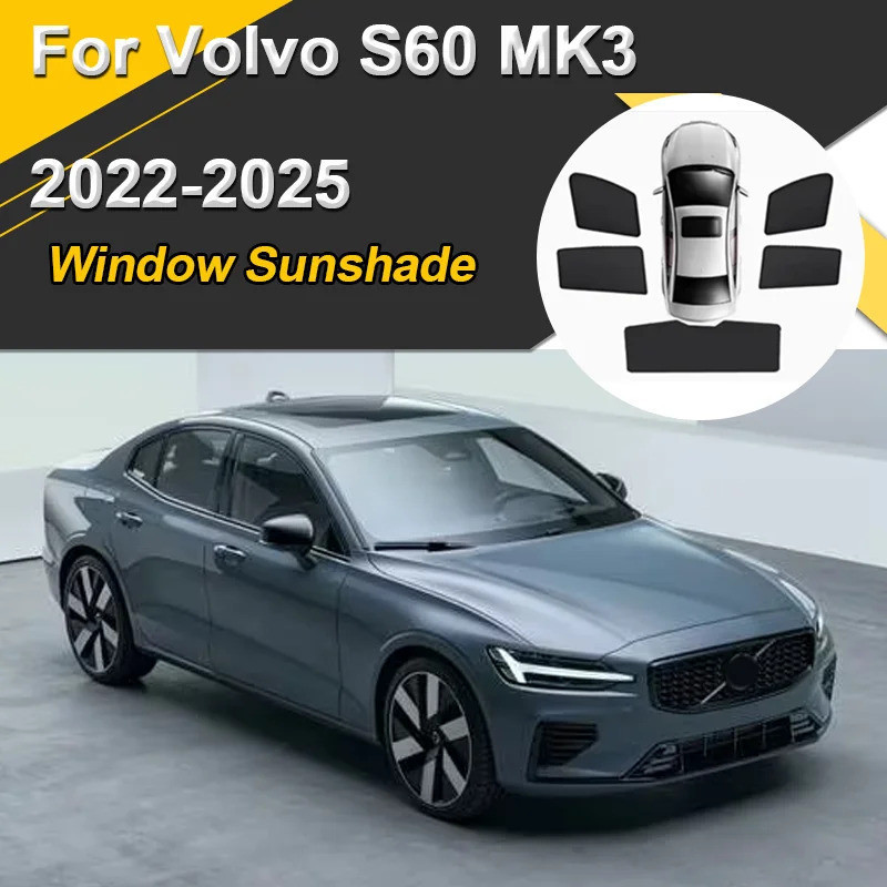 รถด้านข้างหน้าต่าง Sun Shade สําหรับ Volvo S60 MK3 B4 B5 2022-2025 รถ Sun Shade UV ป้องกันรถม่าน Win
