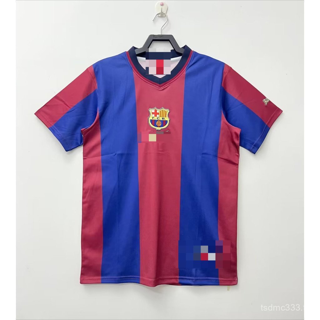 Retro Barcelona 1998-99 Game Season Football Short Sleeve Sweatshirt FFGA