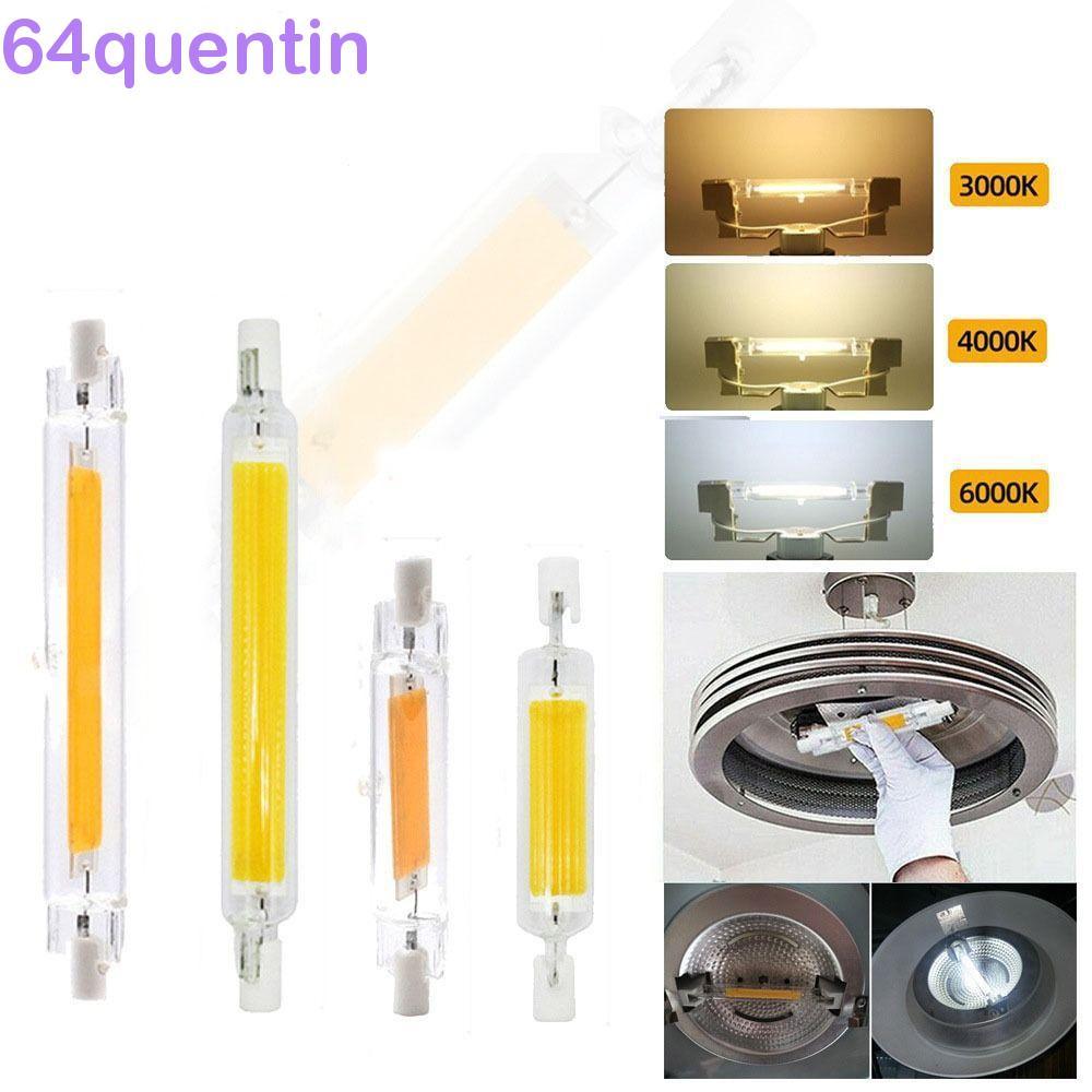 QUENTIN COB Tube Bulb, เปลี่ยนหลอดโคมไฟ R7S หรี่แสงได้, Retro 110v/220v 360 Glow Office