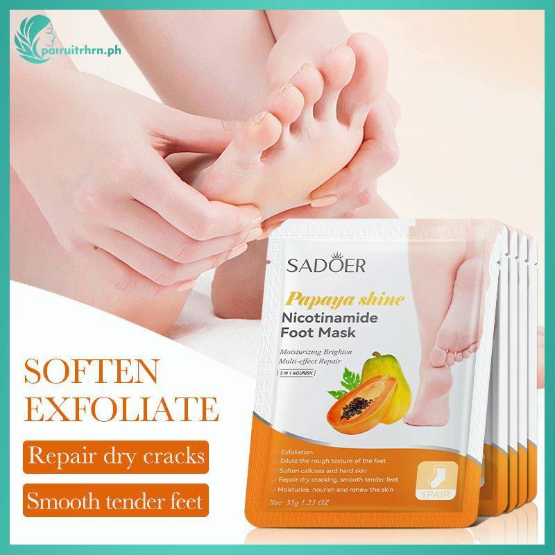 PRT 1 คู่ SADER Fruits Foot Mask Moisturizing Foot Peeling Mask Exfoliating For Feet Spa Pedicure Ex