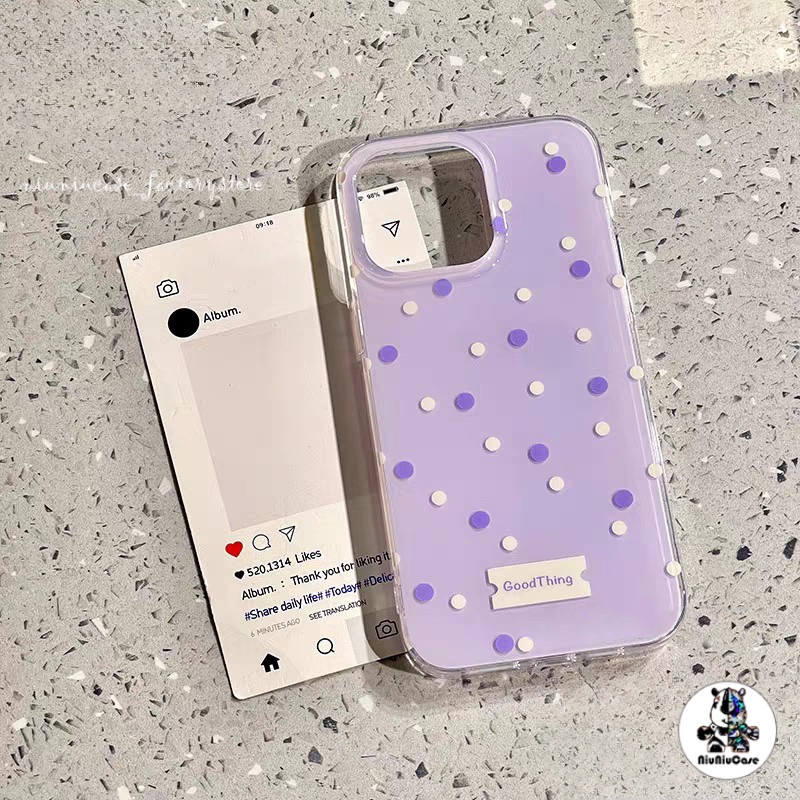สไตล์เกาหลี ลายจุดเรียบง่าย For iPhone 13 12 11 17 16 15 14 pro max 15 16 Plus 13Pro เคสโทรศัพท์ ปลอกกันกระแทกน่ารัก เคส