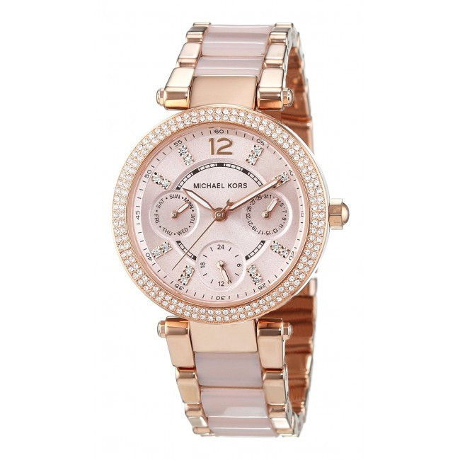 Mini Parker MK6110 Womens Analog Rose Dial Quartz นาฬิกาข้อมือ 33mm MK5896 38mm