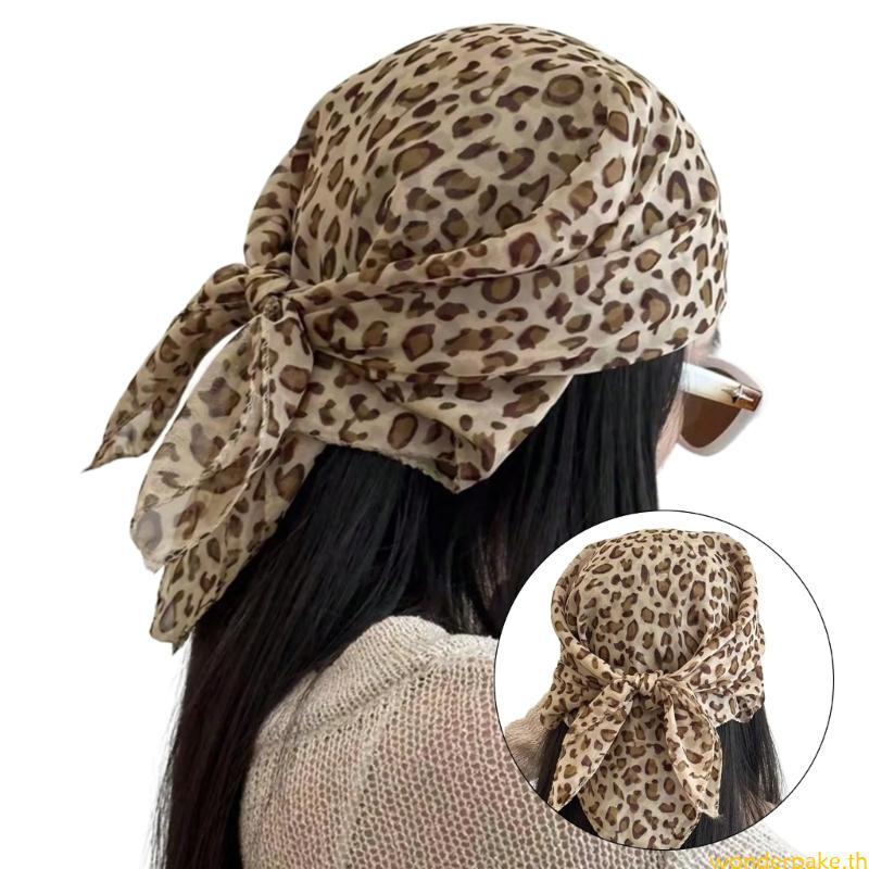 Wonder Stylish Leopard Print Head Scarf Cold Sophistic Scarf Breathable Scarf