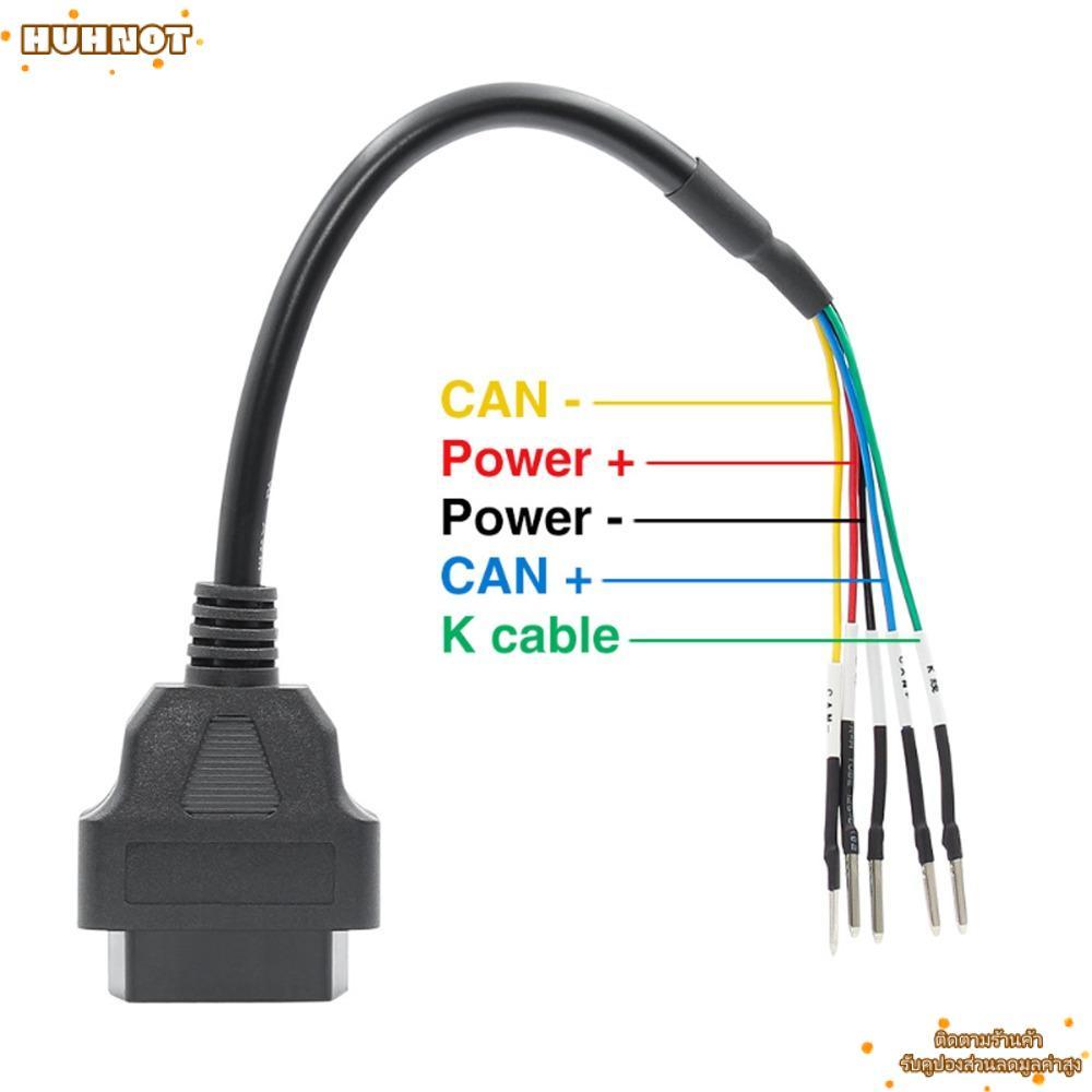 HUHNOT OBD2 หญิงเชื่อมต่อ, ABS 16 Pin OBD2 สายวินิจฉัย, มืออาชีพเปิดปลั๊กลวด 5 ฟังก์ชั่นสาย OBD2 Ext
