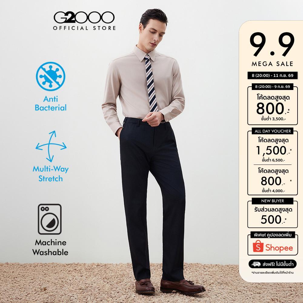 G2000 กางเกงขายาวแบบลำลองสำหรับผู้ชาย Smart Fit รุ่น 5615362297 สีดำ