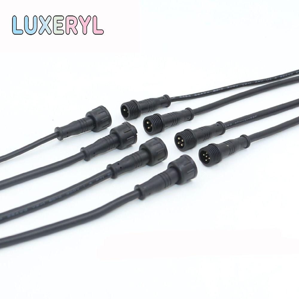 LUXERYL 2Pin 3Pin 4Pin แจ็ค, 20 ซม.สายสีดําชายหญิง LED Connector,ไฟ LED IP67 2Pin 3Pin 4Pin สายไฟกัน