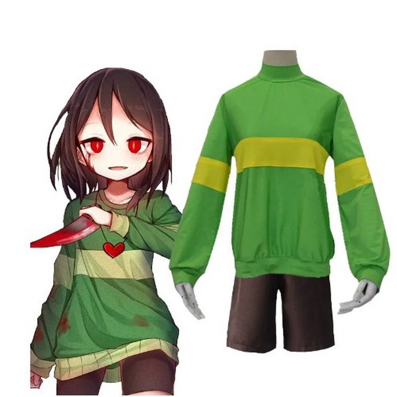 现货 万圣节服Undertale คอสเพลย์服装Frisk 里斯克Cos服项链904