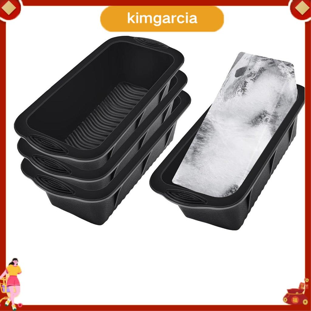 kimgarcia 4 ชิ้น Ice Block Mold 9.4Lbs Ice-Cubes สําหรับ Cold Plunge หรือ Coolers สีดําซิลิโคนแม่พิม