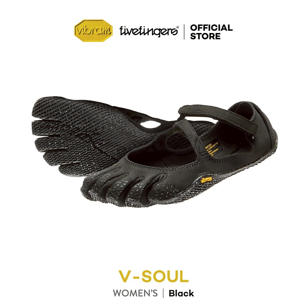 Vibram FiveFingers รุ่น V-Soul,พิลาทิส/โยคะรองเท้ารองเท้าฝึกอบรมสําหรับผู้หญิง,สีดํา NWEK