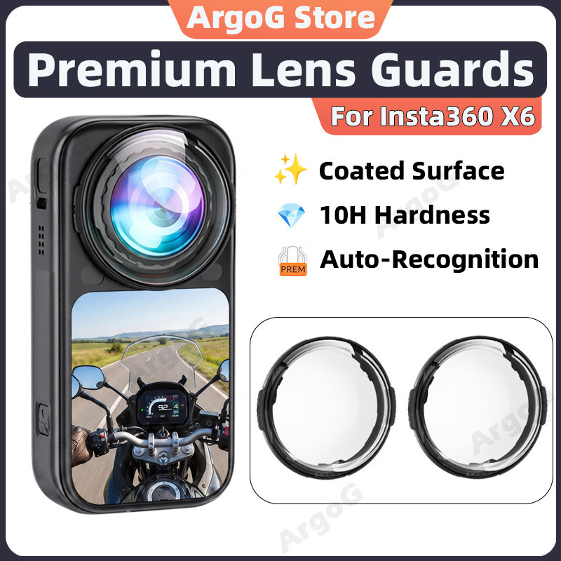 ArgoG Optical กระจกนิรภัยเลนส์ Guards สําหรับ Insta360 X6 เลนส์พรีเมี่ยม Guards Anti-Scratch เลนส์ Protector Insta360 X6 อุปกรณ์เสริม