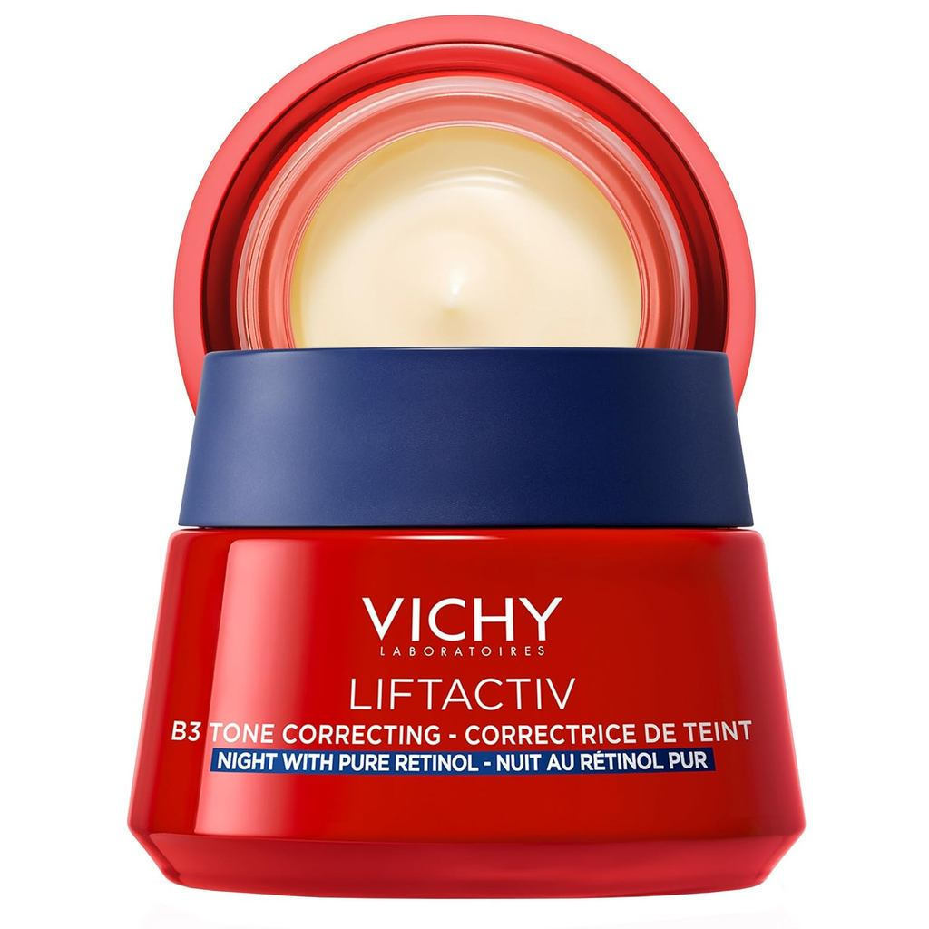 VICHY Liftactiv B3 Corretor de Tom Noturno, 4% Niacinamida + 0,15% Retinol Puro, Antienvelhecimento 