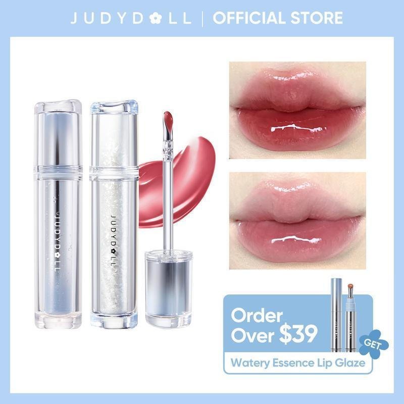 Judy Doll Ice Permeable Lip Gloss, Mirror Lip Gloss, Gloss, Anti-Transfer, Metal Applicator, กันน้ํา