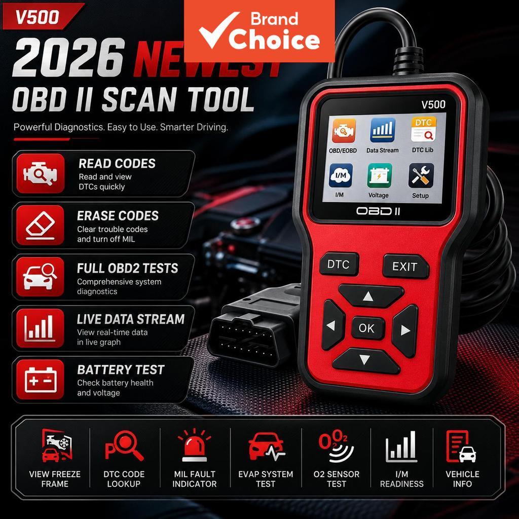 โวลต์500 Obd2 เครื่องอ่านรหัสรถยนต์เครื่องตรวจสอบแรงดันไฟฟ้าเครื่องมือวินิจฉัยสําหรับเครื่องยนต์